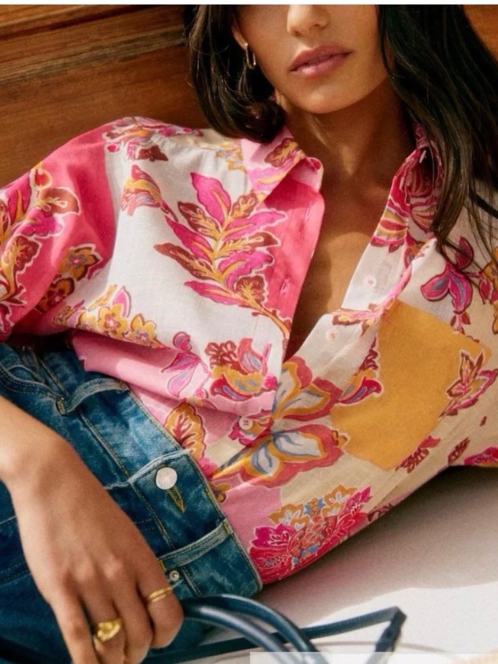 Sézane Max Shirt in Loma Print